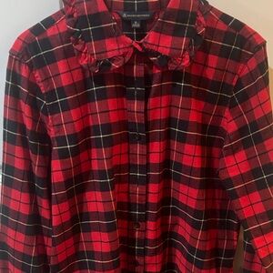 Brooks Brothers Red and Black Checkered Blouse